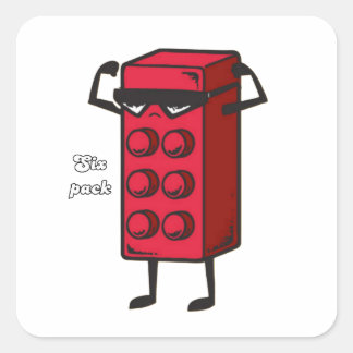 Motivering för sex paket fyrkantigt klistermärke