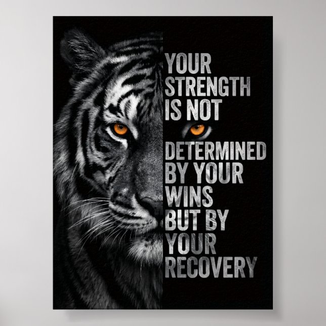 Motivering för stark tigerstyrka och återhämtning poster (Framsidan)