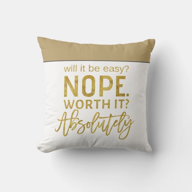 Motivering/Guld-typografi Kudde (Framsida)