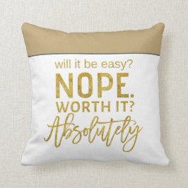 Motivering/Guld-typografi Kudde