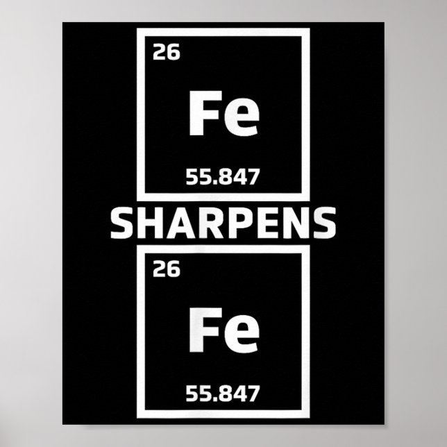 Motivering Järn Sharpens Järn Periodic Inslag Poster (Framsidan)
