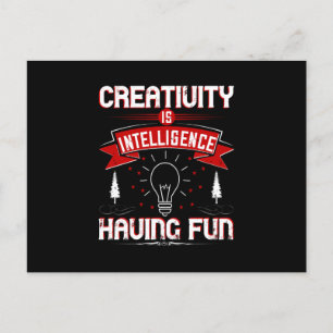 Motivering - kreativitet är intelligens vykort