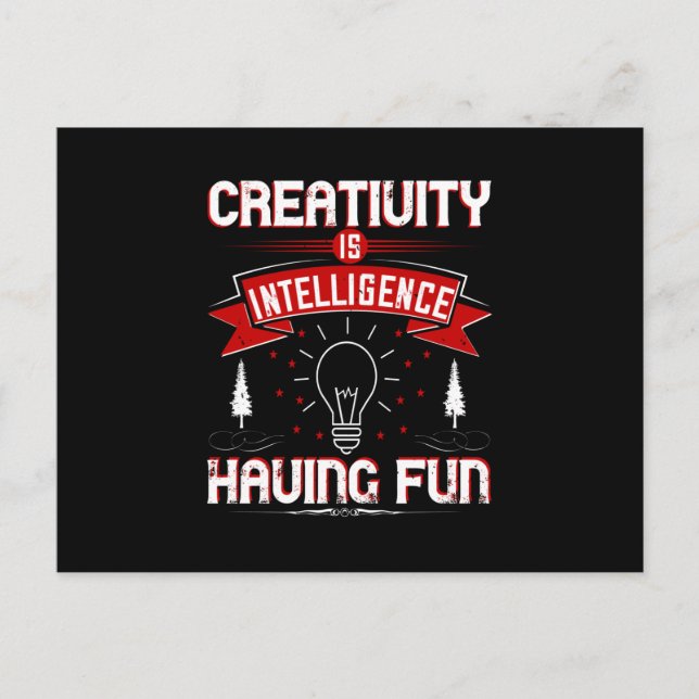 Motivering - kreativitet är intelligens vykort (Framsida)