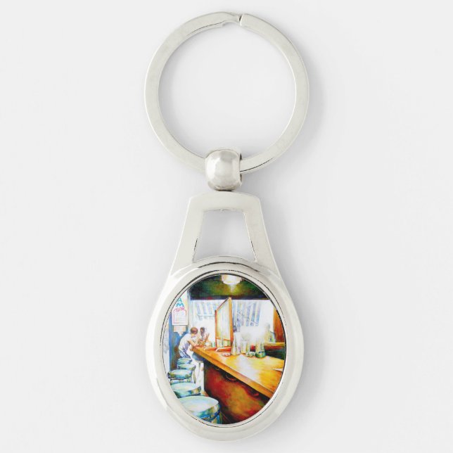 Motivering, logik för att motivera ovalt silverfärgad nyckelring (Framsidan)