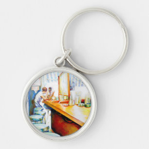 Motivering, logik för att motivera rund silverfärgad nyckelring