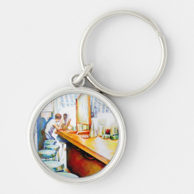 Motivering, logik för att motivera rund silverfärgad nyckelring (Framsidan)