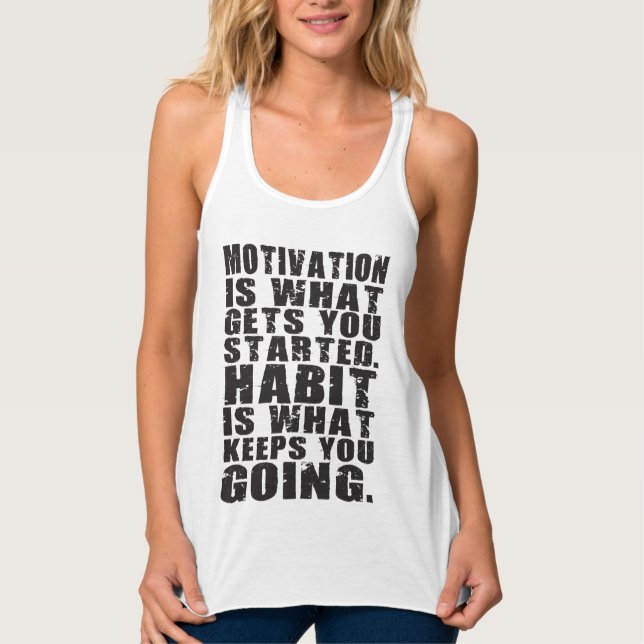 Motivering mot Habit - Motiverande Ord Linne Med Racerback (Framsida)