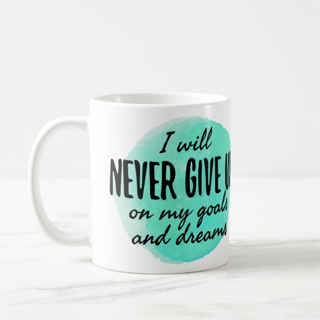 Motivering och uppmuntrande citat kaffemugg (Vänster)