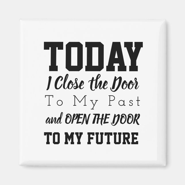 Motivering Ord Quote Black and White Magnet (Framsidan)