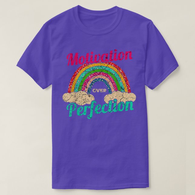 Motivering över Perfection Rainbow Teacher Motivat T Shirt (Design framsida)
