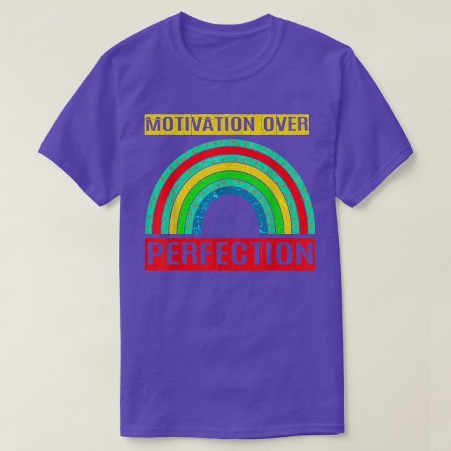 Motivering över Perfection Rainbow Teacher Motivat T Shirt (Design framsida)