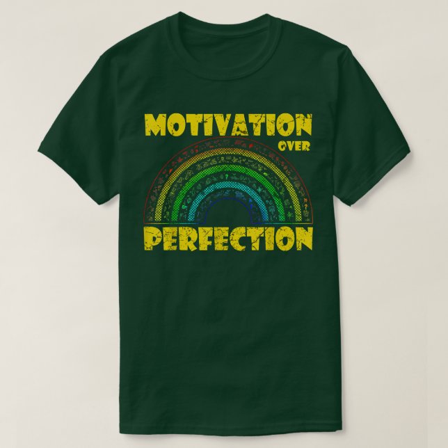 Motivering över Perfection Rainbow Teacher Motivat T Shirt (Design framsida)
