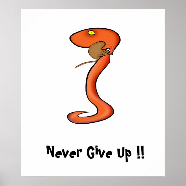 Motivering Poster: aldrig Ge upp!! Poster (Framsidan)