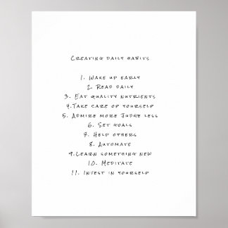 Motivering Poster med vardagliga påminnelser.