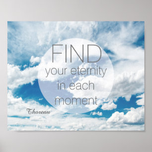 Motivering poster Thoreau-citat på blå himmel