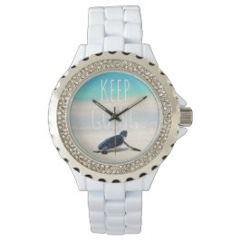 Motivering Quote Behålla Going Turtle Beach Armbandsur