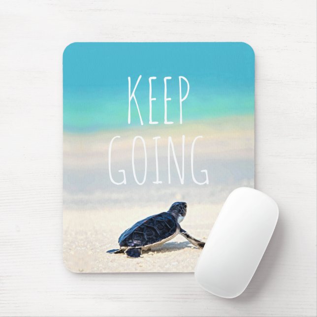 Motivering Quote Behålla Going Turtle Beach Musmatta (Med mus)