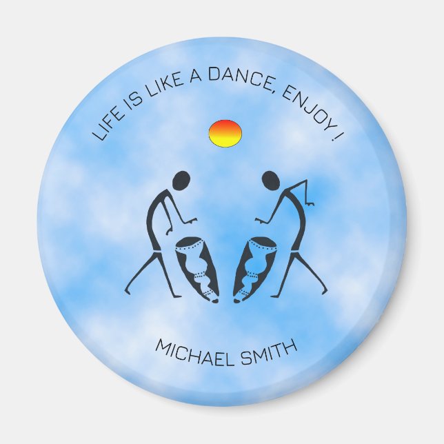 Motivering, Sunny Firande Silhouette Dancers Magnet (Framsidan)