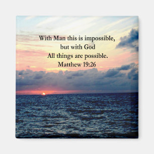 MOTIVERING SUNRISE MATTHEW 19:26 PHOTO DESIGN MAGNET