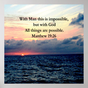 MOTIVERING SUNRISE MATTHEW 19:26 PHOTO DESIGN POSTER