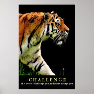 Motivering Tiger Challenge Quote Poster