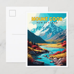 Motivering till exemplet Cook New Zealand vintage Vykort