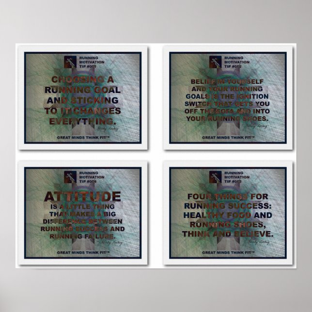 Motivering till Springa: Collage 1 med Tips 1-4 Poster (Framsidan)