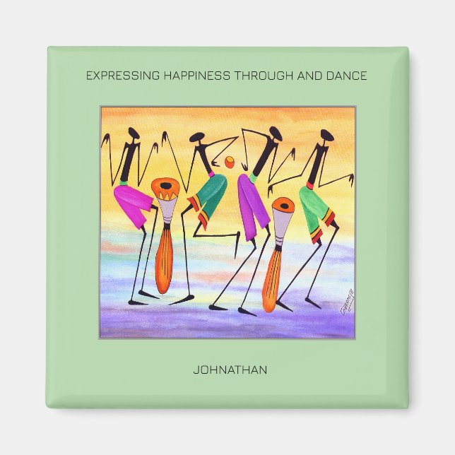 Motivering, vattenfärg som uttrycker lycka magnet (Framsidan)