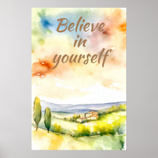 Motivering Watercolor Wall Art Ligcape Poster