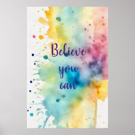 Motivering Watercolor Wall Art Poster 10
