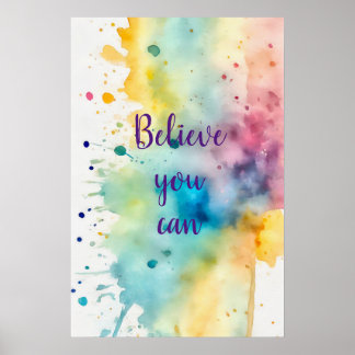 Motivering Watercolor Wall Art Poster 10