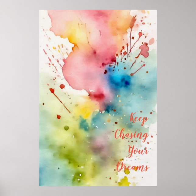 Motivering Watercolor Wall Art Poster 11 (Framsidan)