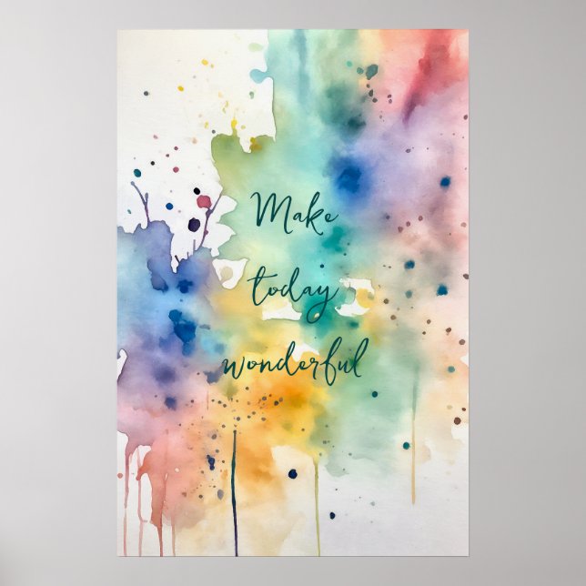 Motivering Watercolor Wall Art Poster 12 (Framsidan)