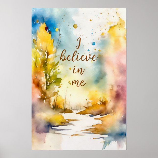 Motivering Watercolor Wall Art Poster 16 (Framsidan)