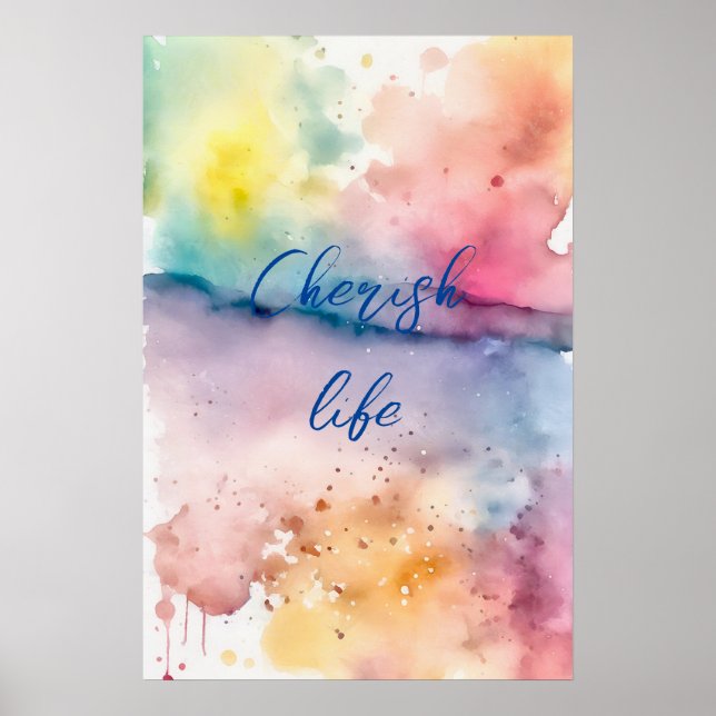 Motivering Watercolor Wall Art Poster 25 (Framsidan)