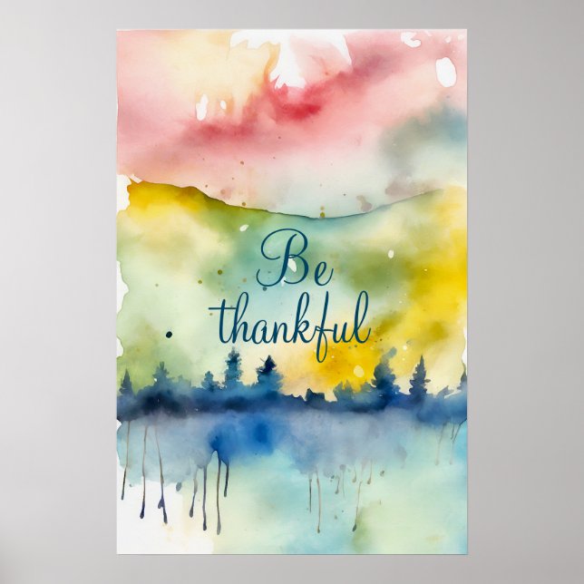 Motivering Watercolor Wall Art Poster 27 (Framsidan)