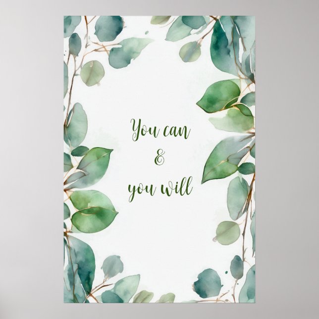 Motivering Watercolor Wall Art Poster 32 (Framsidan)