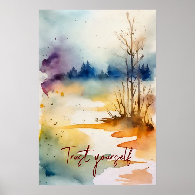 Motivering Watercolor Wall Art Poster 38 (Framsidan)