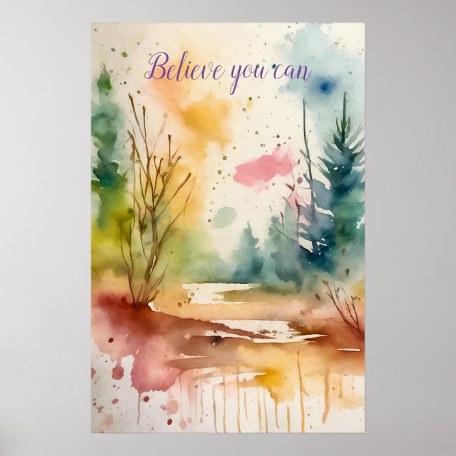 Motivering Watercolor Wall Art Poster 39 (Framsidan)