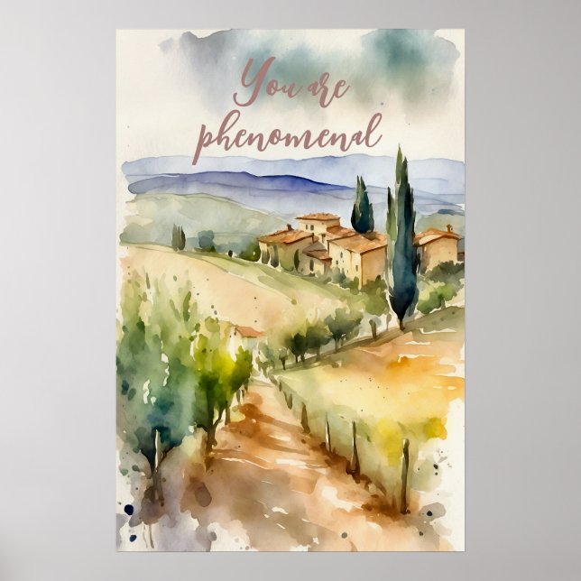 Motivering Watercolor Wall Art Poster 43 (Framsidan)