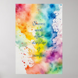 Motivering Watercolor Wall Art Poster 48