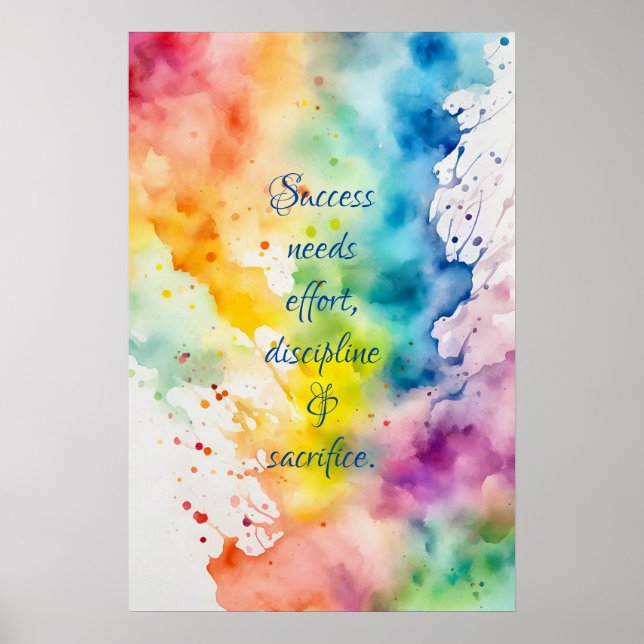 Motivering Watercolor Wall Art Poster 48 (Framsidan)