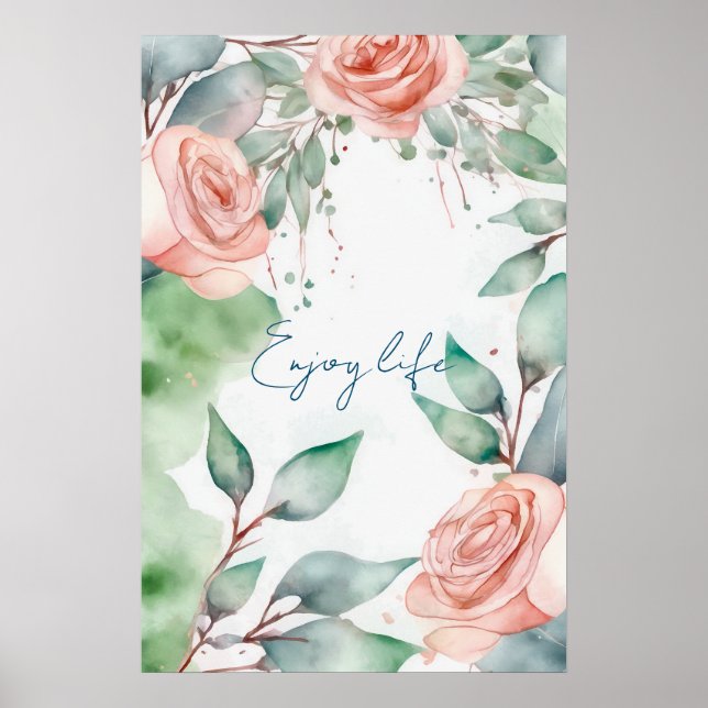 Motivering Watercolor Wall Art Poster 62 (Framsidan)