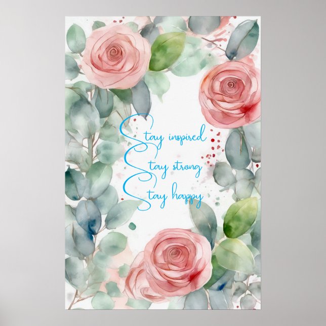 Motivering Watercolor Wall Art Poster 63 (Framsidan)