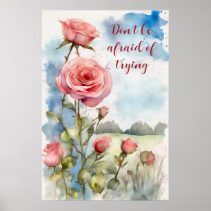 Motivering Watercolor Wall Art Poster 65