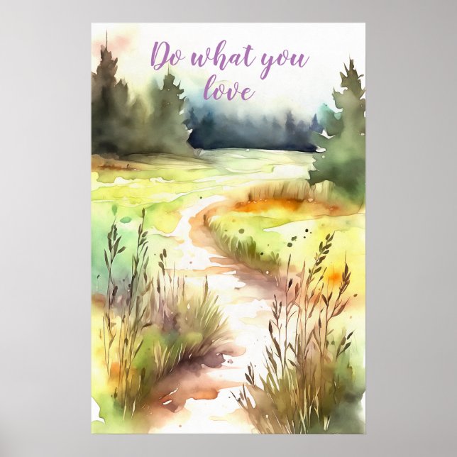 Motivering Watercolor Wall Art Poster 67 (Framsidan)