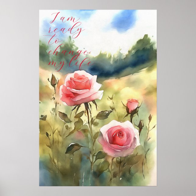 Motivering Watercolor Wall Art Poster 71 (Framsidan)