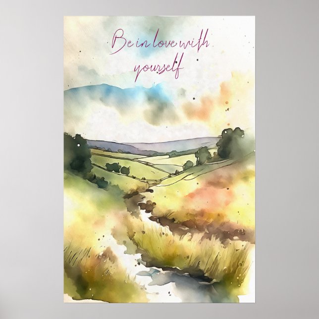 Motivering Watercolor Wall Art Poster 92 (Framsidan)