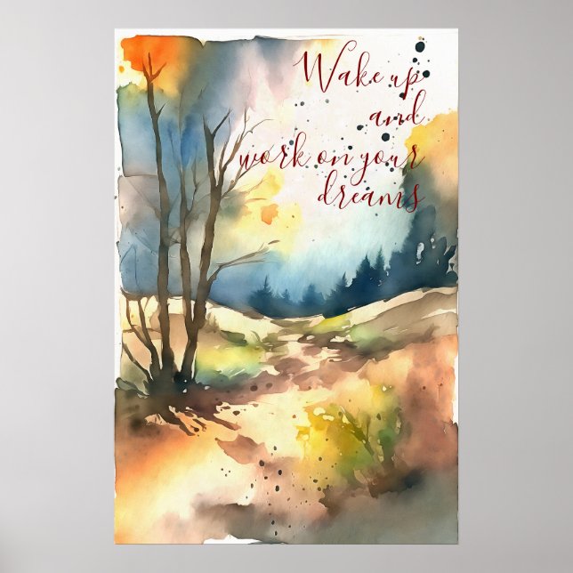 Motivering Watercolor Wall Art Poster 94 (Framsidan)