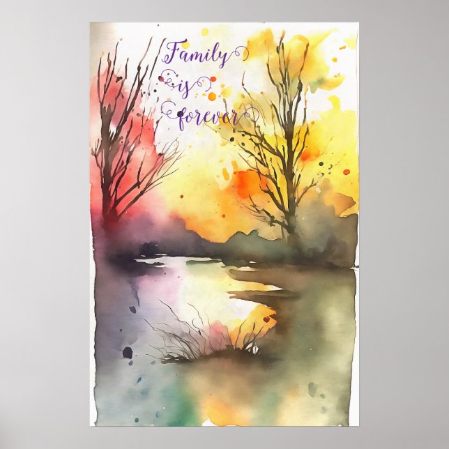 Motivering Watercolor Wall Art Poster 96 (Framsidan)